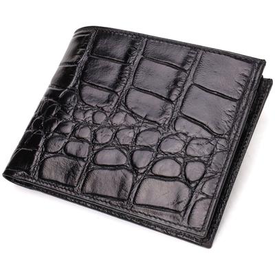 Men's Wallet Made of Genuine Leather with Crocodile Effect CANPELLINI 21866 Black