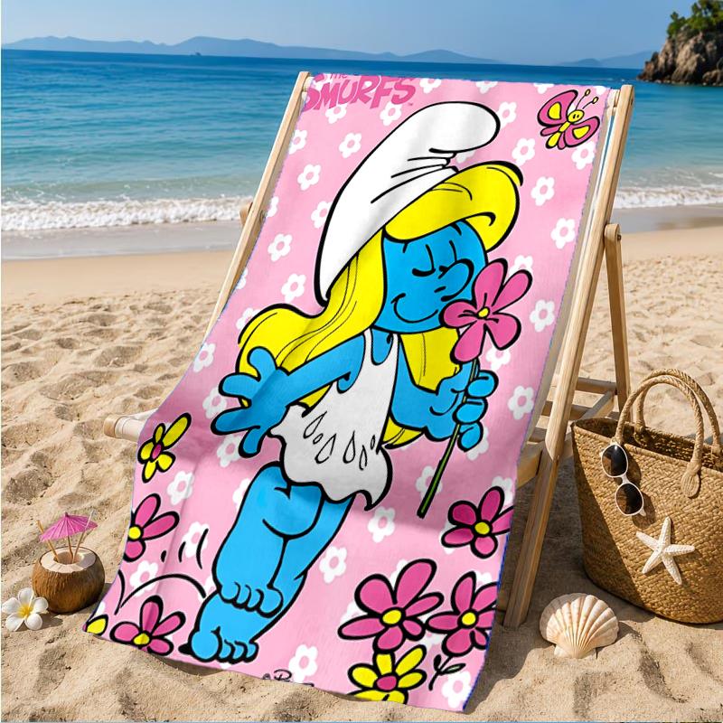 Smurfette's Adventure Beach Towel, Super Soft Microfiber, Perfect Gift for Her/Him, Birthday, for Pool, Beach, Travel, Decor Beach Party