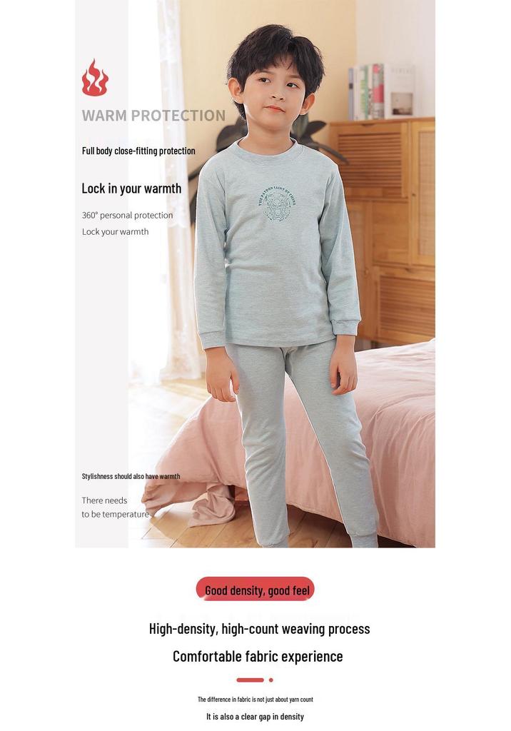 Children's A-Class Cotton Thermal Underwear Set - Thickened Velvet, Autumn Clothes & Pants
