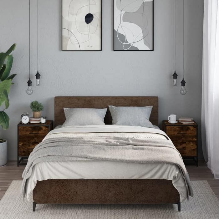 VidaXL Tables de chevet 2 pcs chêne fumé 40x31x50 cm bois ingénierie 848679