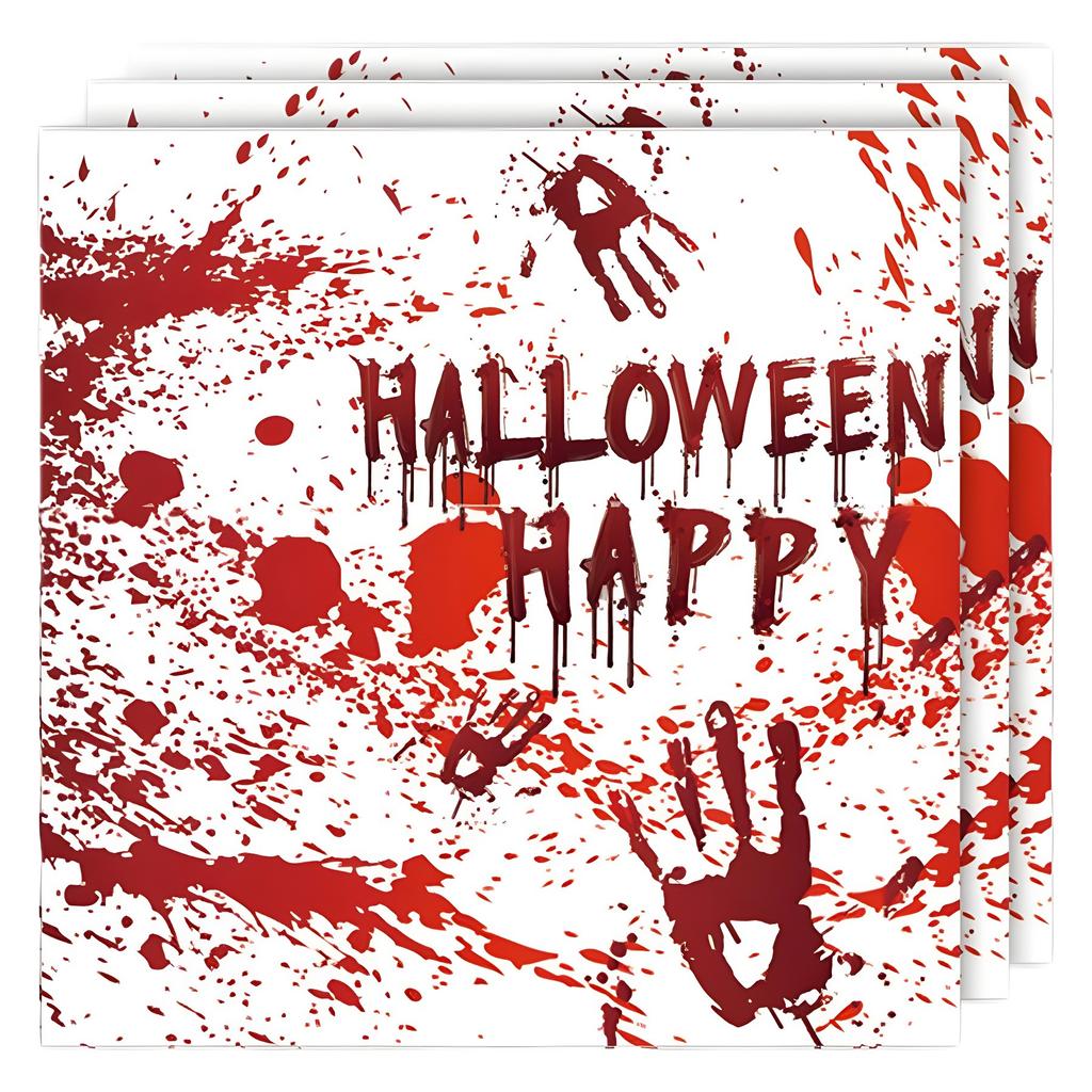 Party Halloween Party Partyzubehör Dekorative Tischdecke Seidenpapier Teller Messer Gabel Löffel Party Szene Arrangement