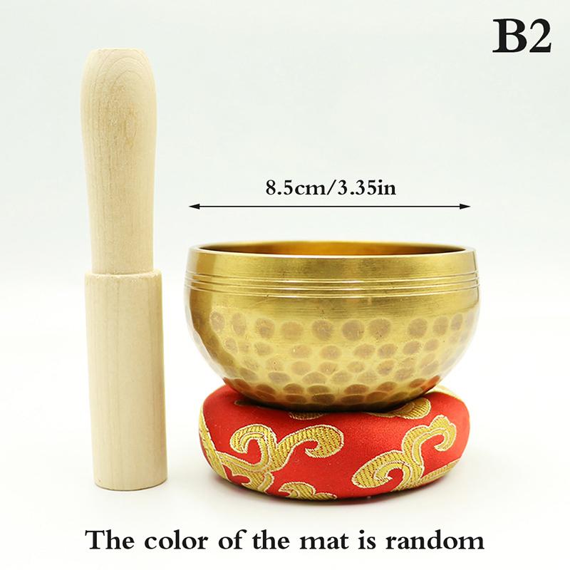 Nepal Tibetan Buddhist Bowl Handmade Singing Bowl Set Cushion Mallet Religion