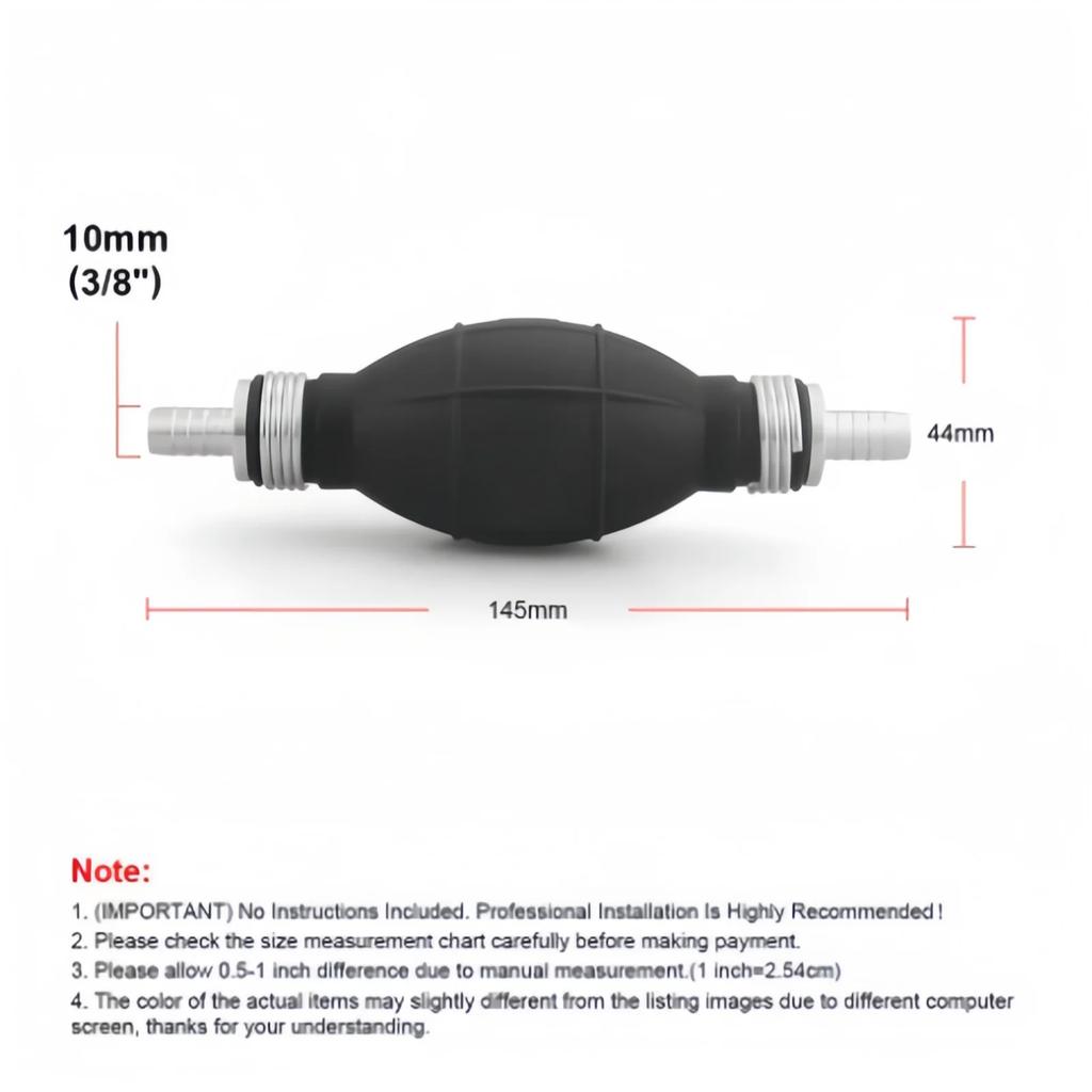 Gumová hliníková manuální palivová pumpa Ruční primer Olej Benzín Nafta Pumpa pro přenos kapalin 6mm/8mm/10mm/12mm