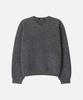 DRAW FIT Hairy Crop V-Neck Pullover Knit [Melange Grey]