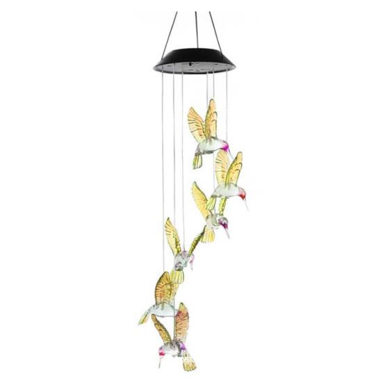 Hummingbird Solar Wind Chime Light Color Changing Solar Powered Wind Chime жёлтый