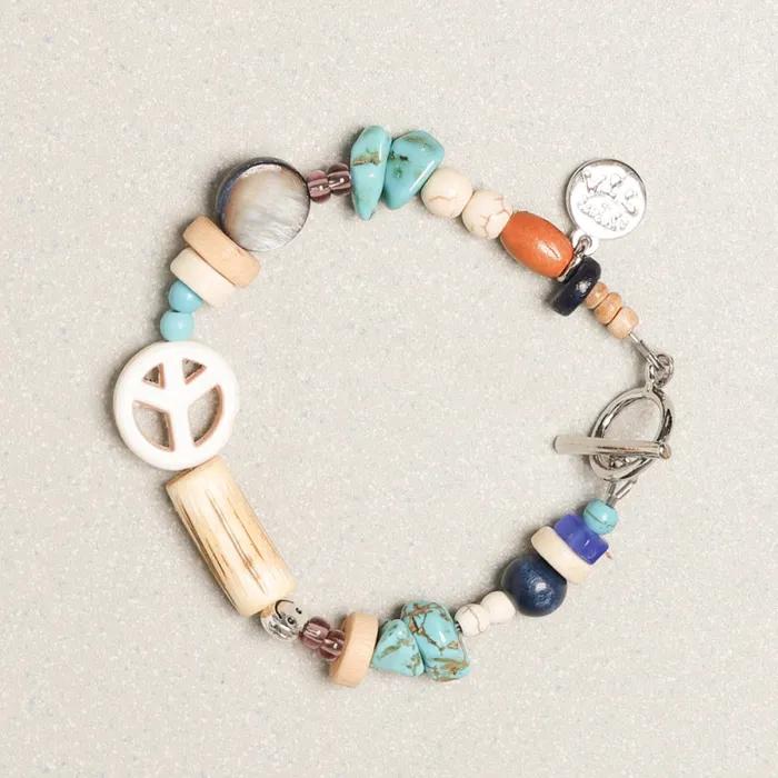 Peace Mark Symbol Bracelet Ivory