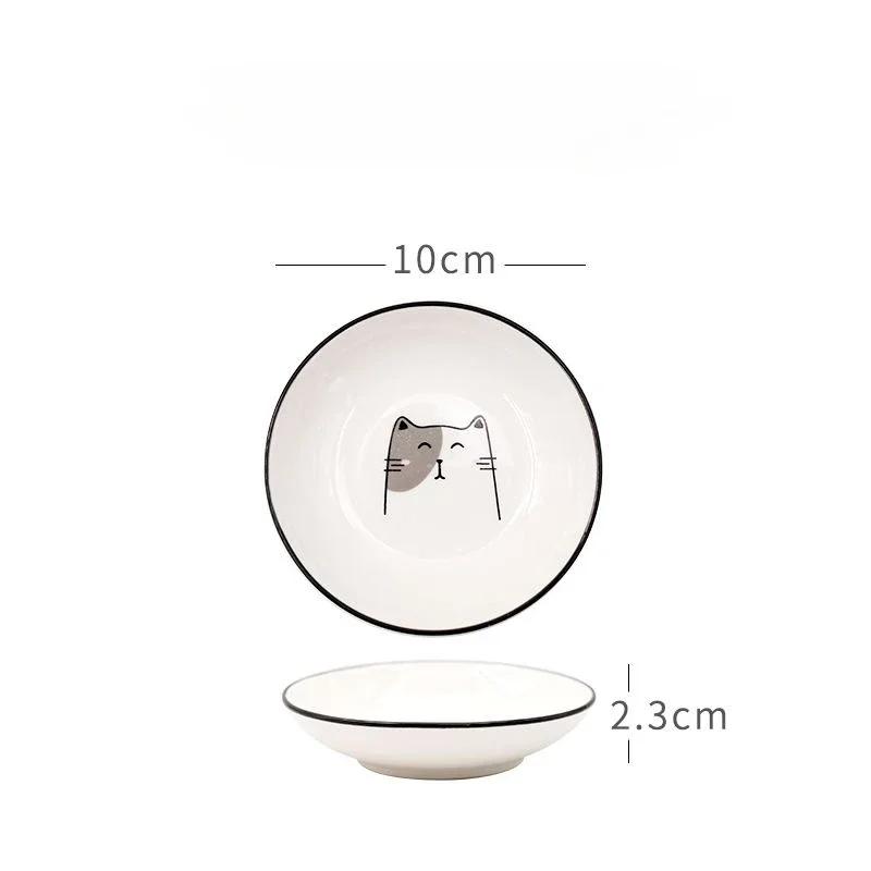 Cartoon Cat Snack Dipping Plates Household Ceramic Seasoning Dish Creative Kitchen Small Sauce Bowl Vinegar Soy Snack Dishes