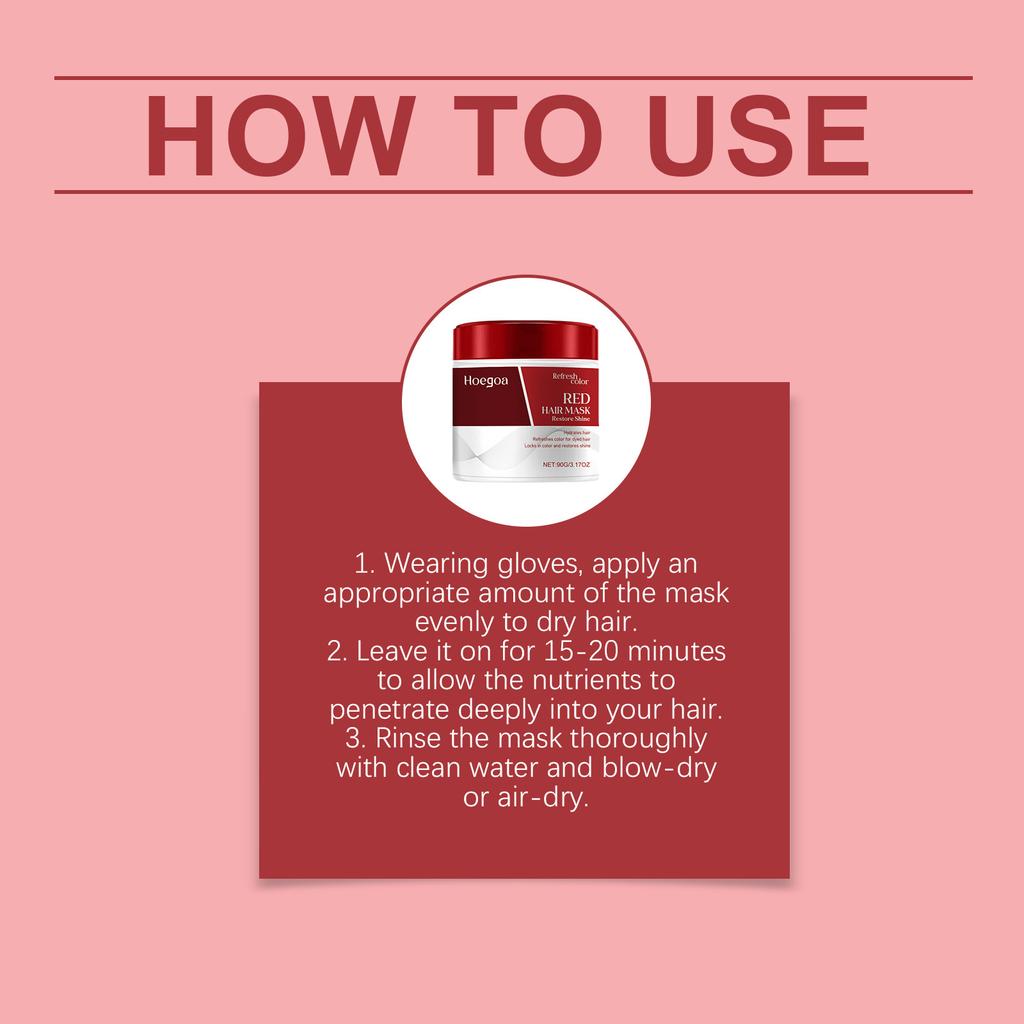 Red Collagen Color-preserving Hair Mask, Moisturizing and Softening Hair, Gentle and Refreshing, Keeping Hair Shiny and Smoothing Frizz