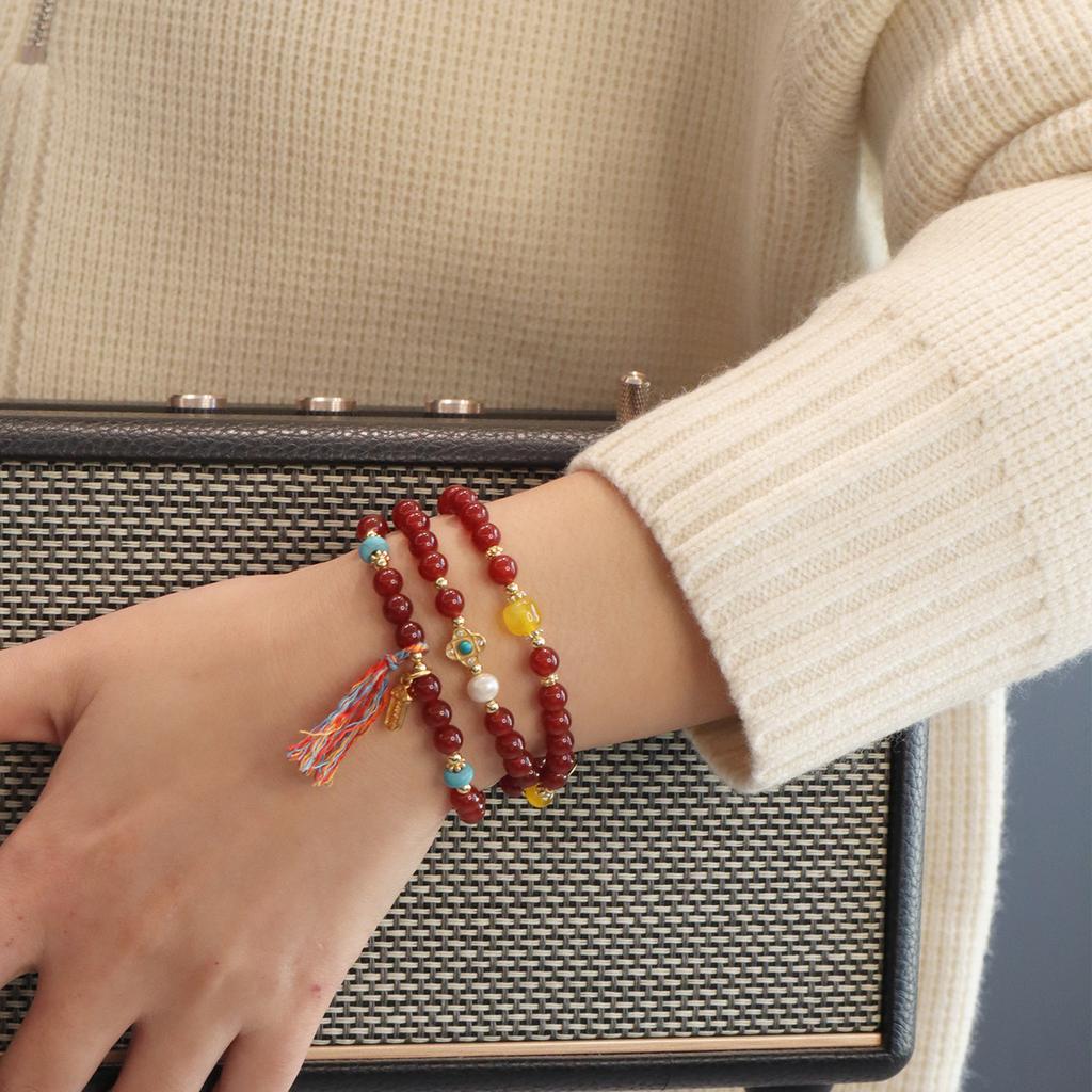 Natural Stone Beaded Bracelet Agate Bracelet.fashion Women Daily Jewelry Gift