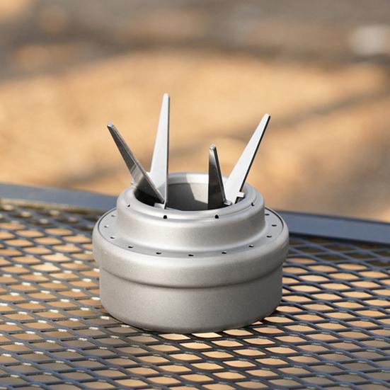 Dış Mekan Ocağı İç Tutucu Taşınabilir Sökülebilir Ağır Hizmet Paslanmaz Çelik Kamp Su Isıtıcısı Dört Köşe Destek Braketi Standı