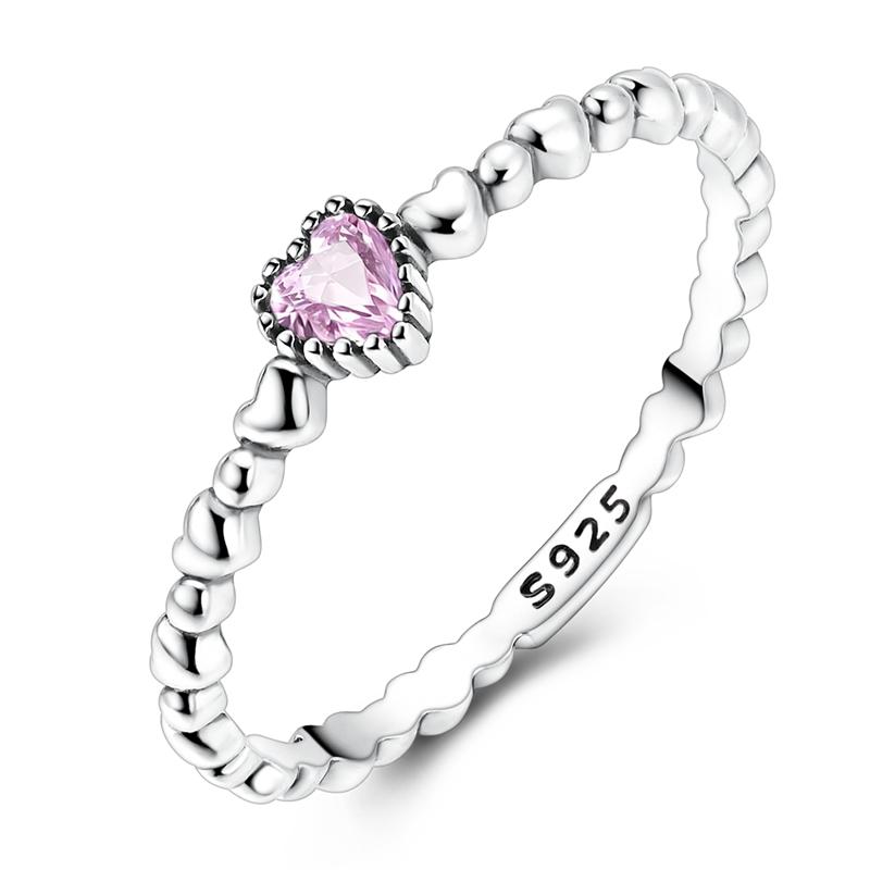 925 Sterling Silver Wedding Band Ring for Women Sparkling Starry Night Heart Zircon Stackable Ring Jewelry Party Engagement Gift