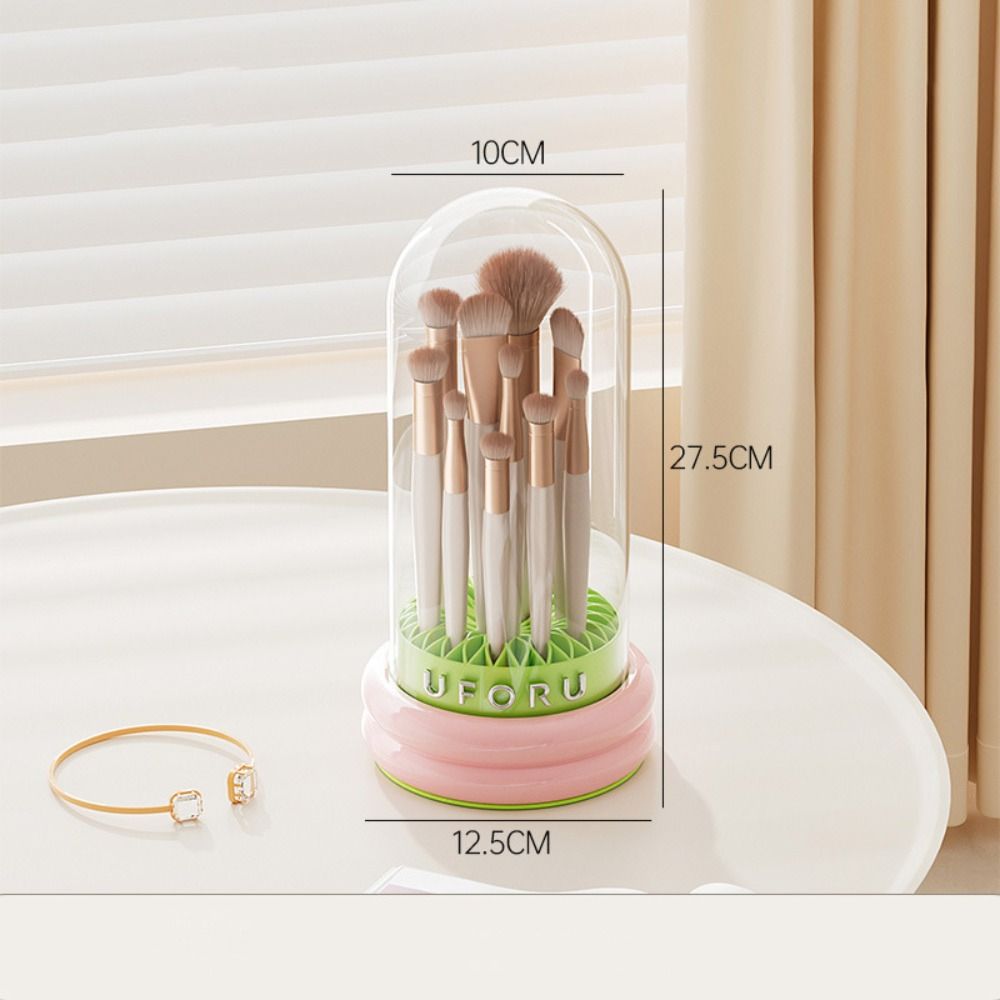 Dustproof Makeup Brush Cleaner Bowl 2-in-1 Cosmetic Brush Hang Drying Holder  Pen Holder