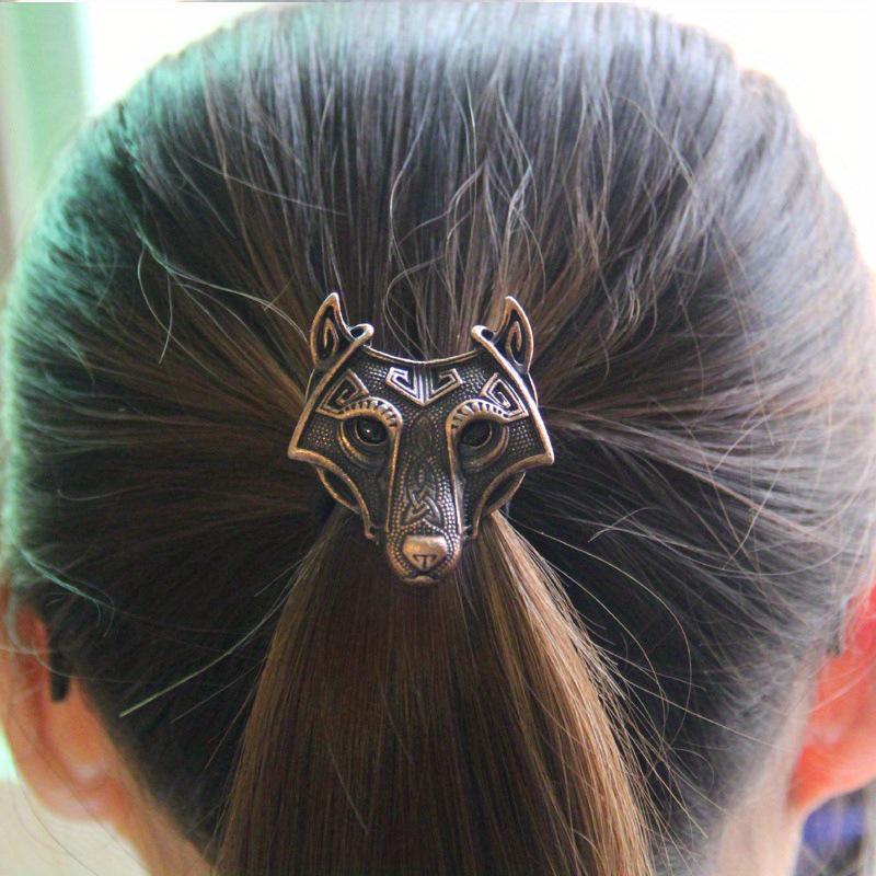 Wikinger Keltischer Wolf Lederkordel Damen Stirnband & Elastisches Haargummi Haarschmuck