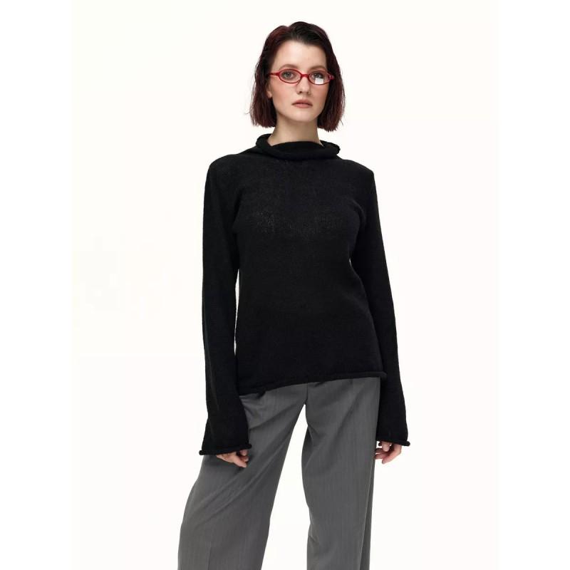 Womens Oversized Knit Sweater Loose Fit Long Sleeve Cropped Top Soft Mohair Blend Streetwear 2025