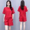 Embroidered Sports Suit for Women Summer Large Size Loose Fashion Short-sleeved Shorts Casual Two-piece Set
