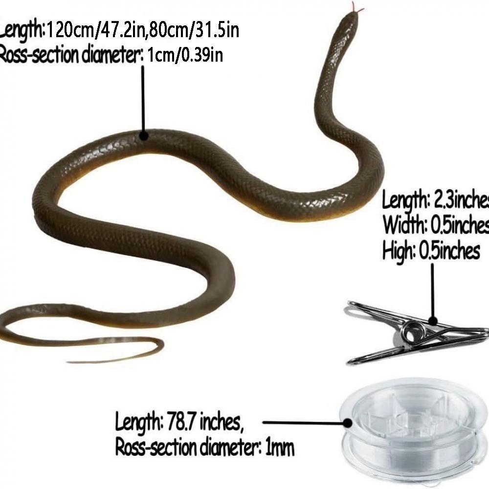Realistic Scary Tricky Toy Large Rubber Snake Toy Anaconda Props Snake Prank  Halloween