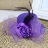 Retro Pillbox Hat Elegant Rose Hat with Feathers Mesh Bow 20s 50s Pillbox Hat for Kids Girls Stage Performances Theme Party Photo Props