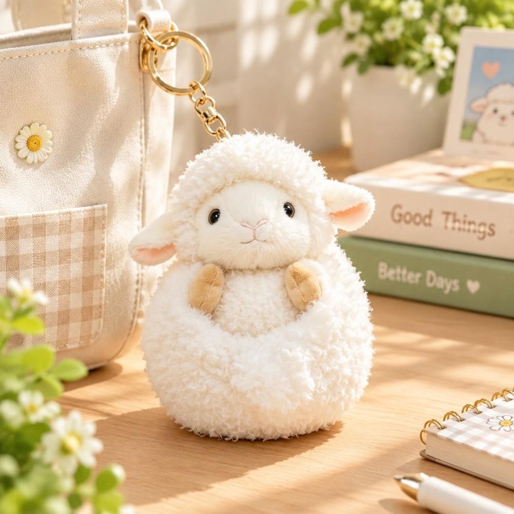 Hedgehog Zodiac Goat Plush Toy Chubby Animal Stuffed Toy Funny Flip-over Sheep Keychain Xmas Gifts