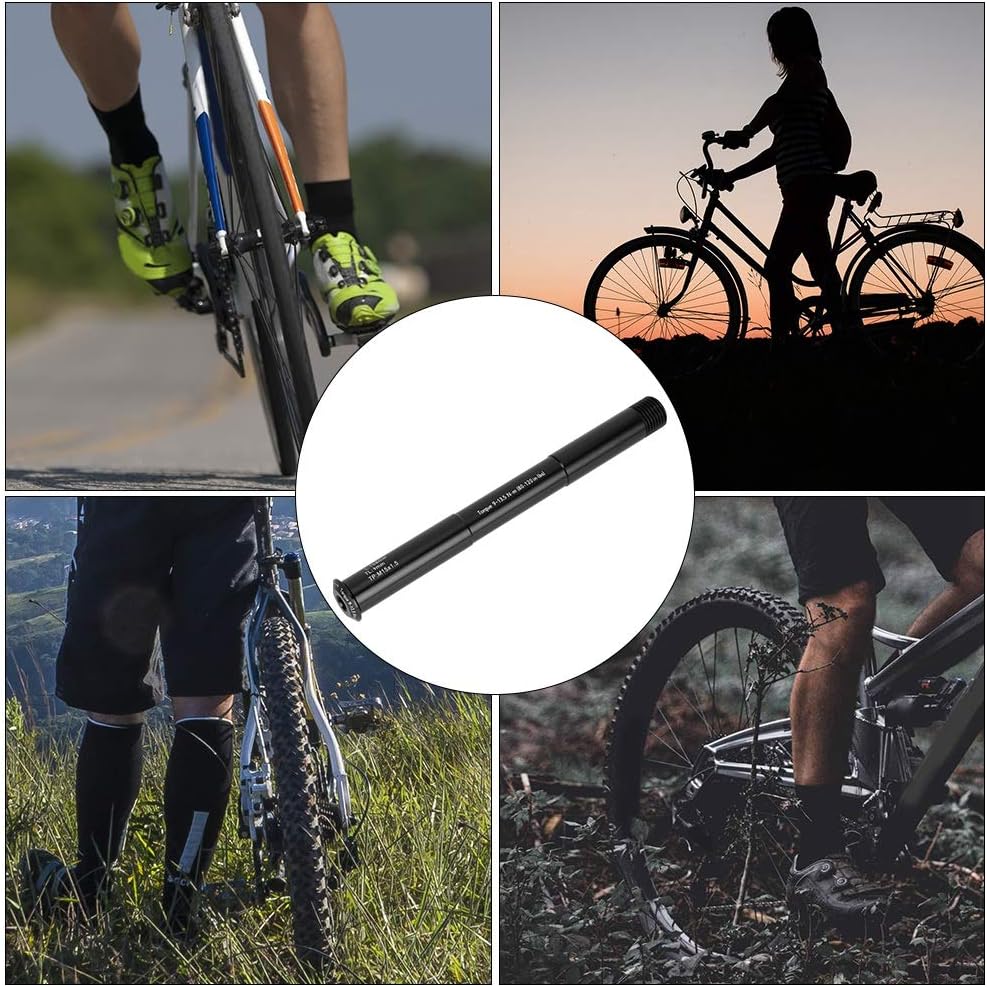 Front Fork Axle, 100 * 15mm/110 * 15mm Aluminium Alloy Front Wheel Axle Quick Release Fork Mount Thru Axle Fork Shaft Boost for RockShox(15X110MM)