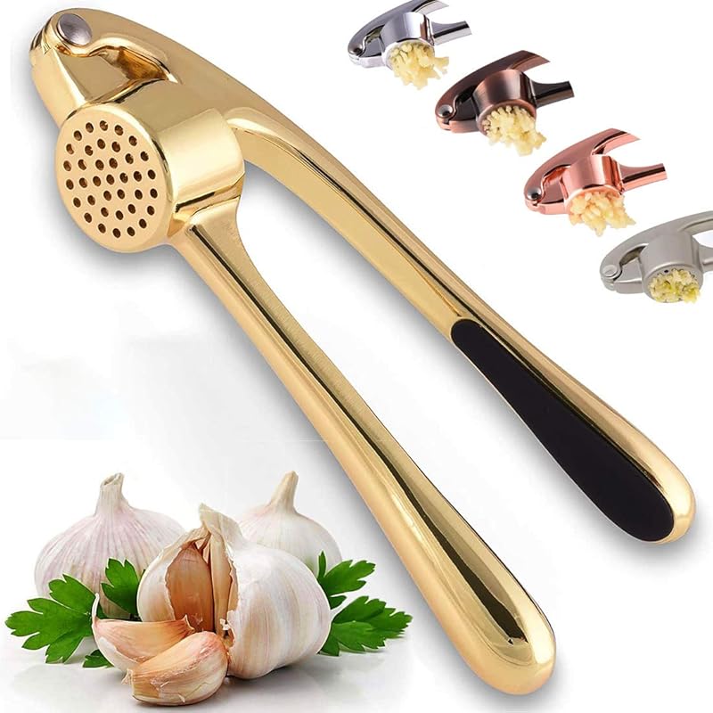 Garlic Press, Metal Garlic Crusher Mincer for Garlic & Nuts with Pearl Nickel Color, Professional Garlic Ginger Press Tool In Kitchen from DSafer,