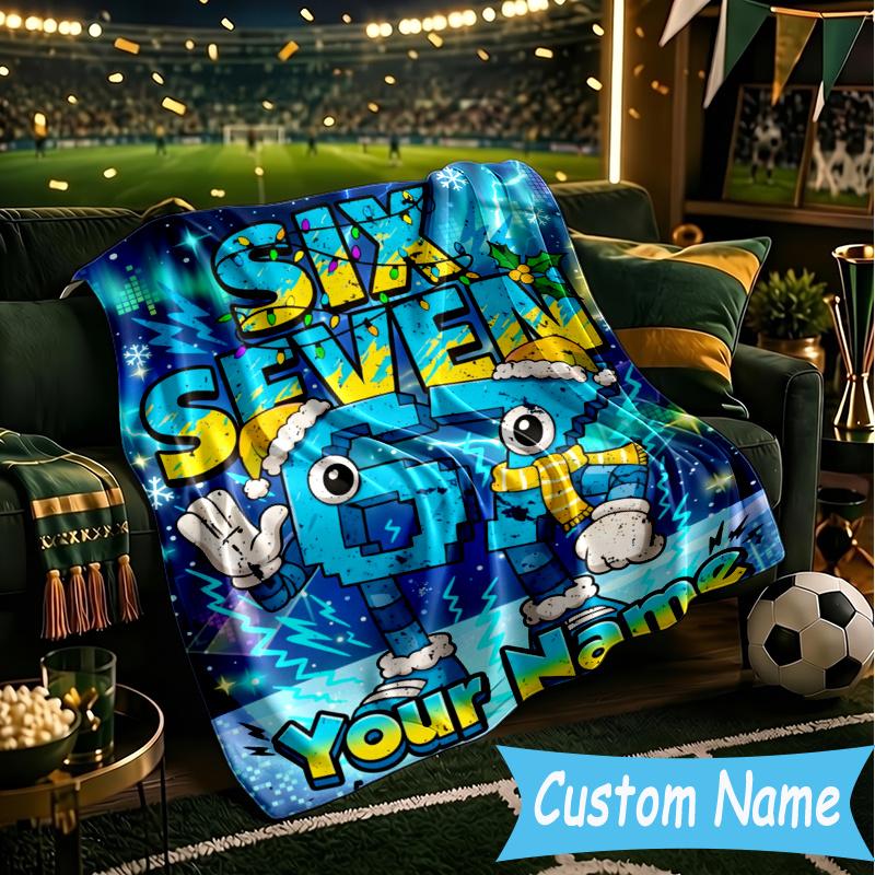 Custom Personalized Blanket Space Adventure Six Seven Soft Throw Blanket, Suitable for Family and Friends, Sofa Blanket,Home Decor Christmas gift