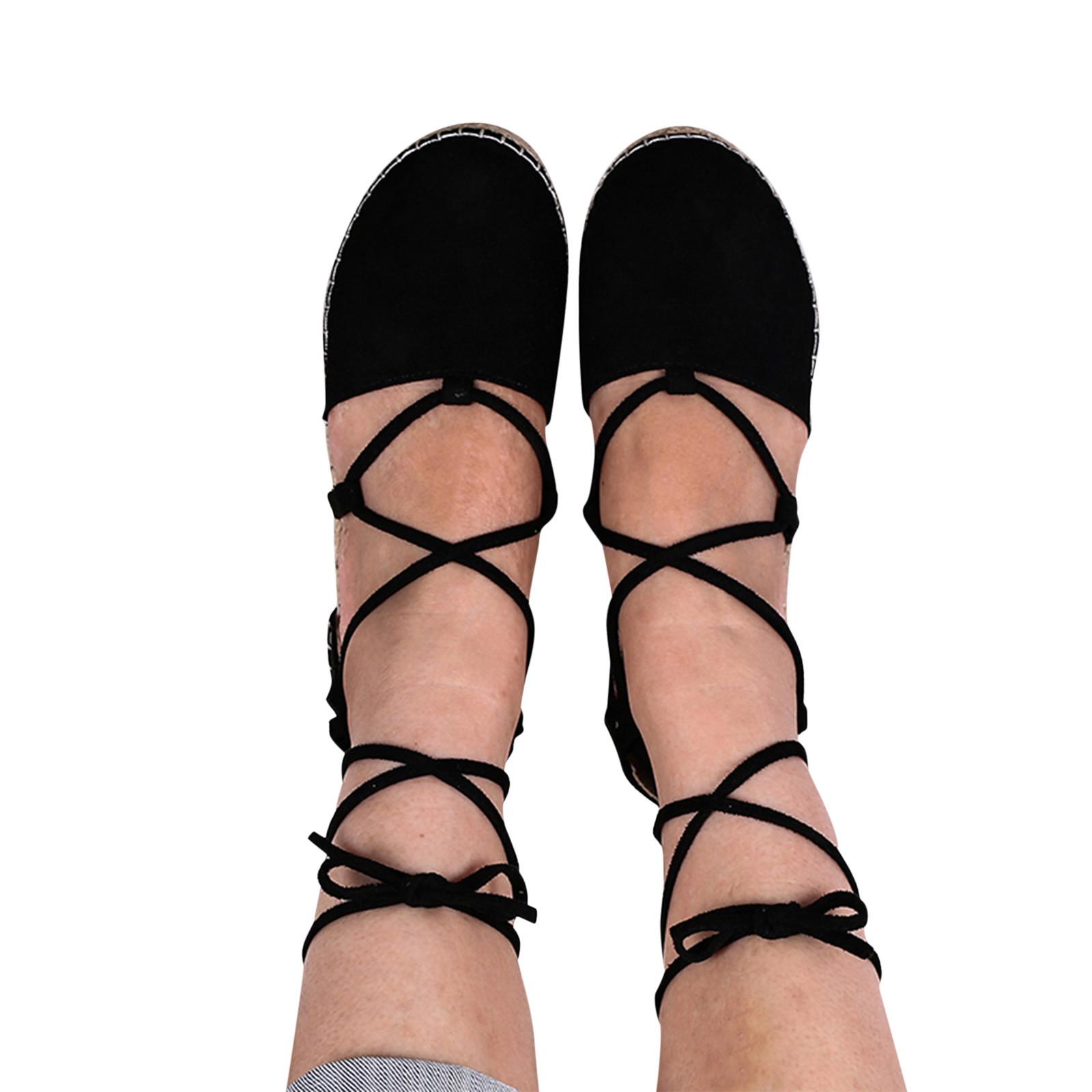 

Женская обувь. Летние модные повседневные сандалии с круглым носком и перекрестной завязкой. 43 чёрный