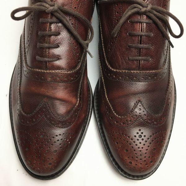 VAN LIER Rare Vintage Full Brogue Wingtip Business Shoes Brown Size 41 (26.5-27.0)(USED)