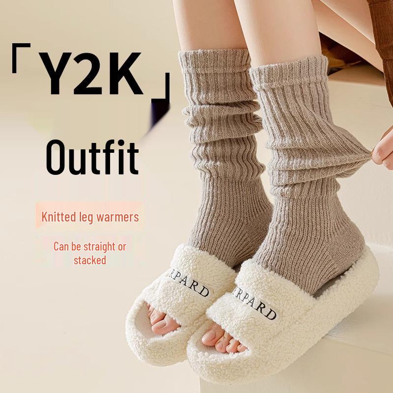Women's Knitted Leg Warmers – Cozy Scrunch Style for Autumn and Winter, Knee and Ankle Coverage