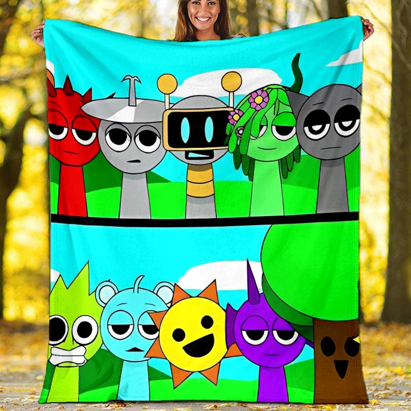 Incredibox Sprunki printed throw blanket—soft,warm;versatile blanket for all seasons—perfect as &air-conditioning throw,nap blanket