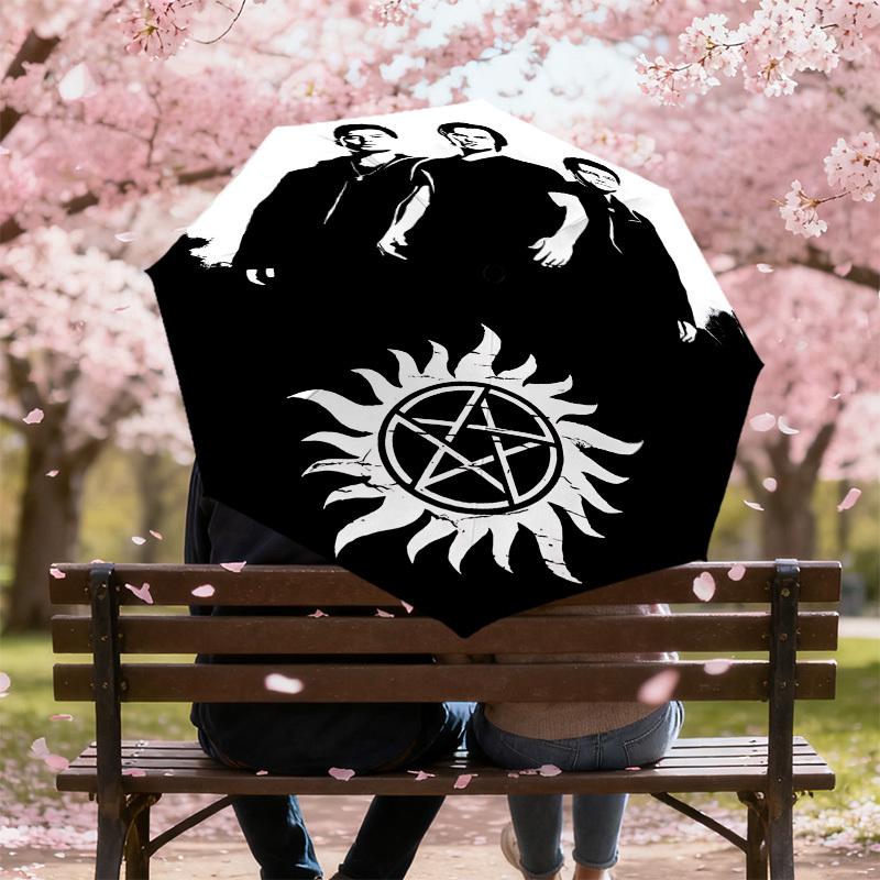 1PC Supernatural Winchester Umbrella-8-Rib Reinforced, Automatic Open, Lightweight & Durable, Cute Fashion Accessory for Outdoor-W122