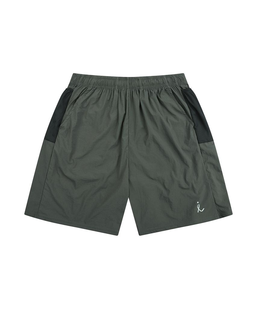 Leinleim Unisex Running Nylon Shorts Khaki