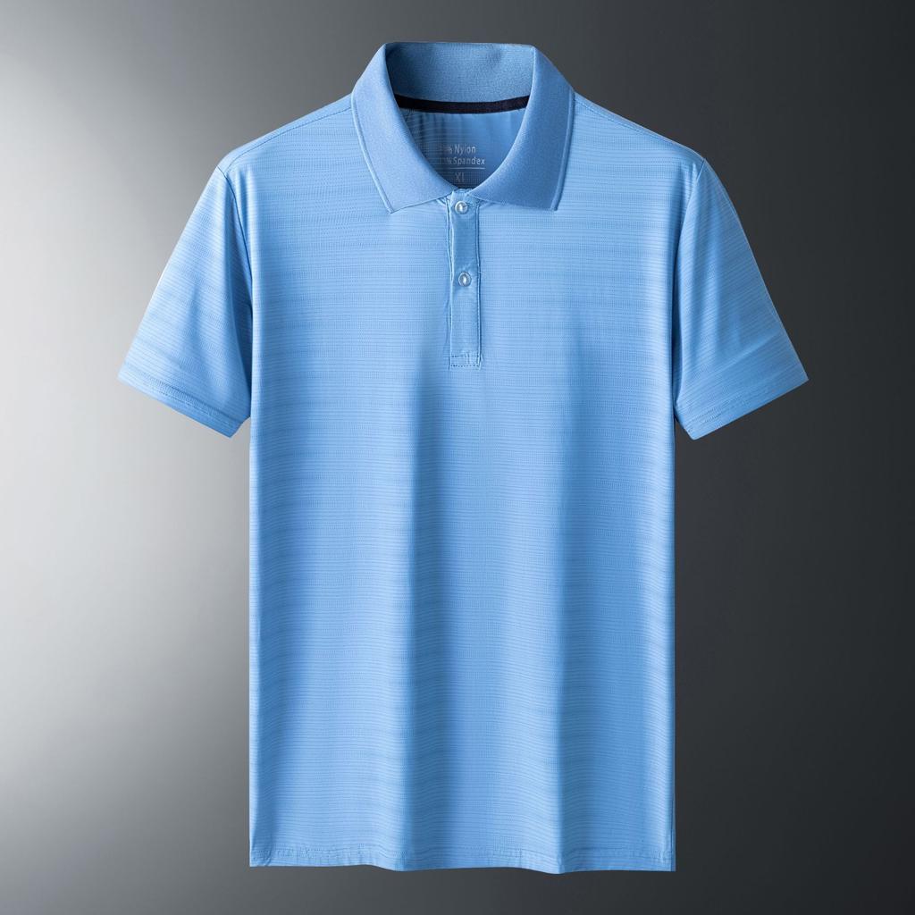 Summer Collar Ice Silk Short Sleeved Polo Shirt Solid Color T-shirt Short Sleeved Business Polo Shirt Men's Casual Top