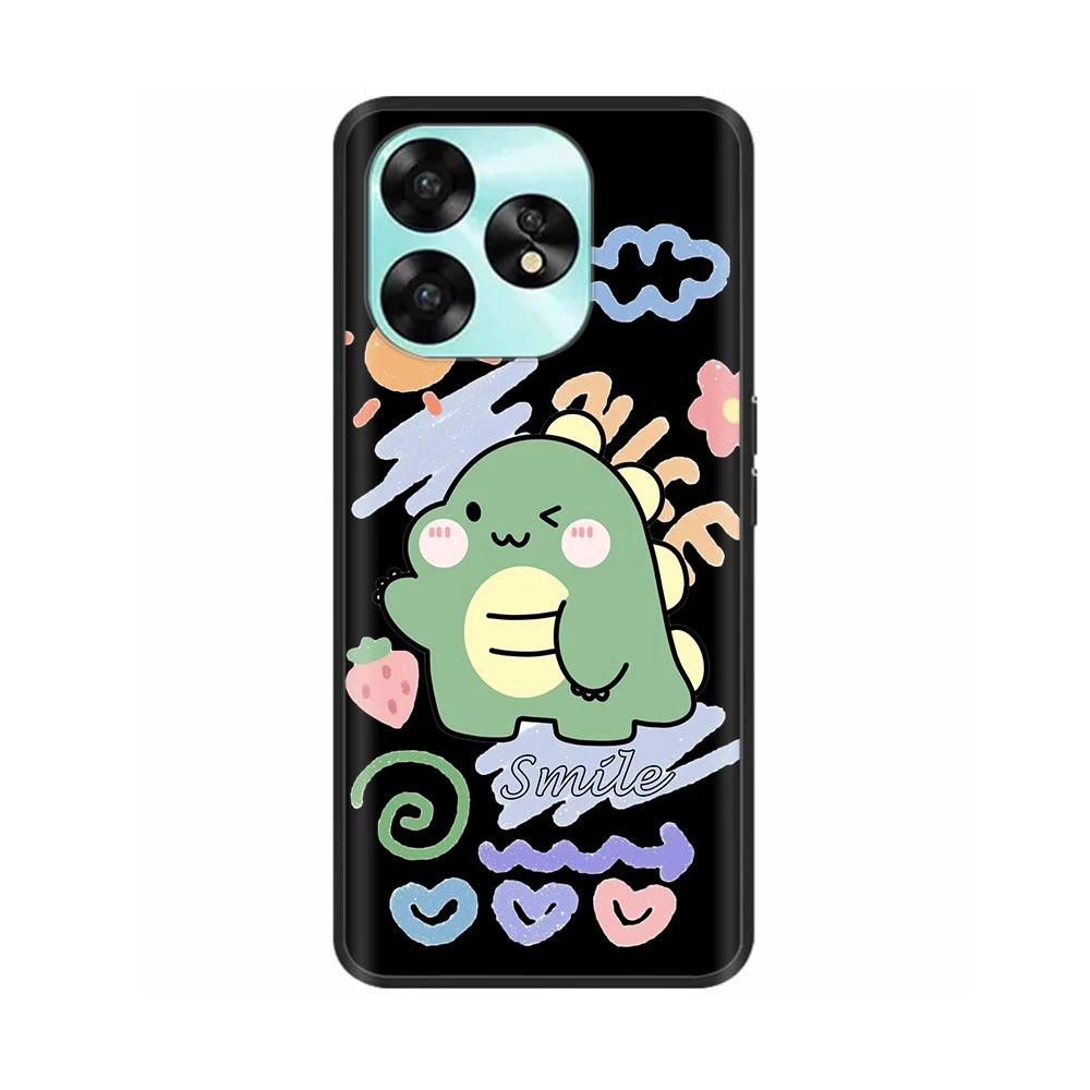Para Funda UMIDIGI A15 Linda Funda de Teléfono de Silicona Líquida Suave de Dinosaurio Para Funda UMIDIGI A15C Fundas Protectoras para UMIDIGI A15
