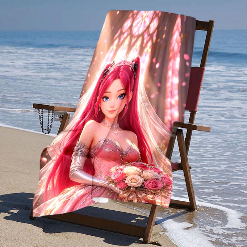proof beach towel with Demon Hunter pattern - soft,absorbent,quick-drying,machine washable - perfect for swimming,camping,bathing