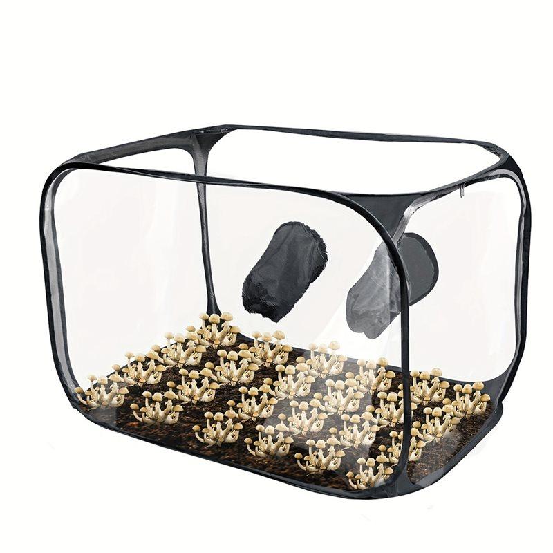 Портативный ящик для выращивания грибов в статичном воздухе, Складной контейнер-палатка для выращивания грибов, Раскладывающаяся палатка для выращивания грибов чёрный