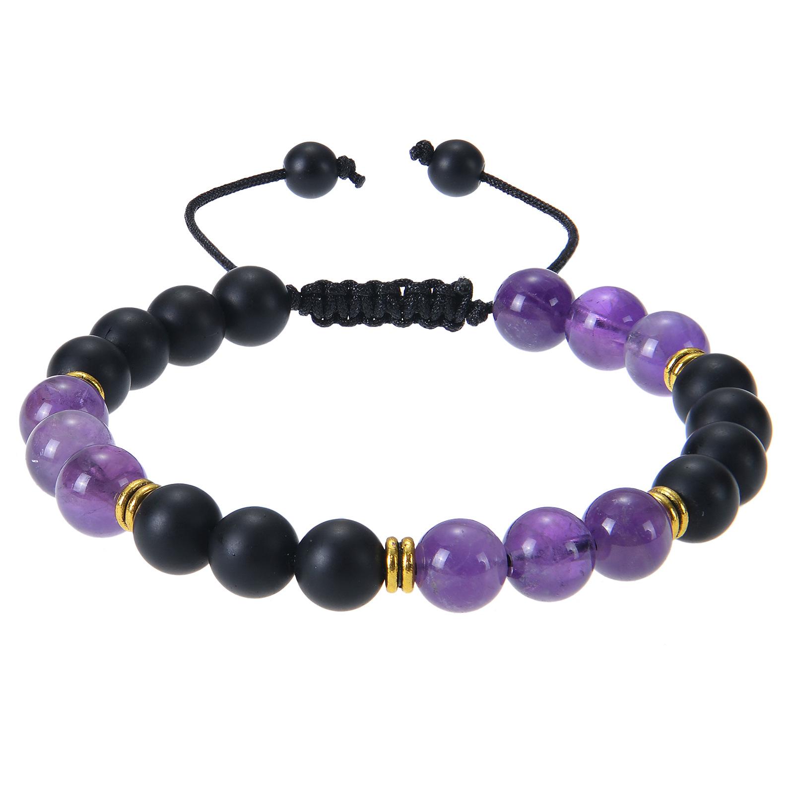 JYL TS Bracelet Women s  Grain Beads Embrace Nature & Stability Frosted amethyst
