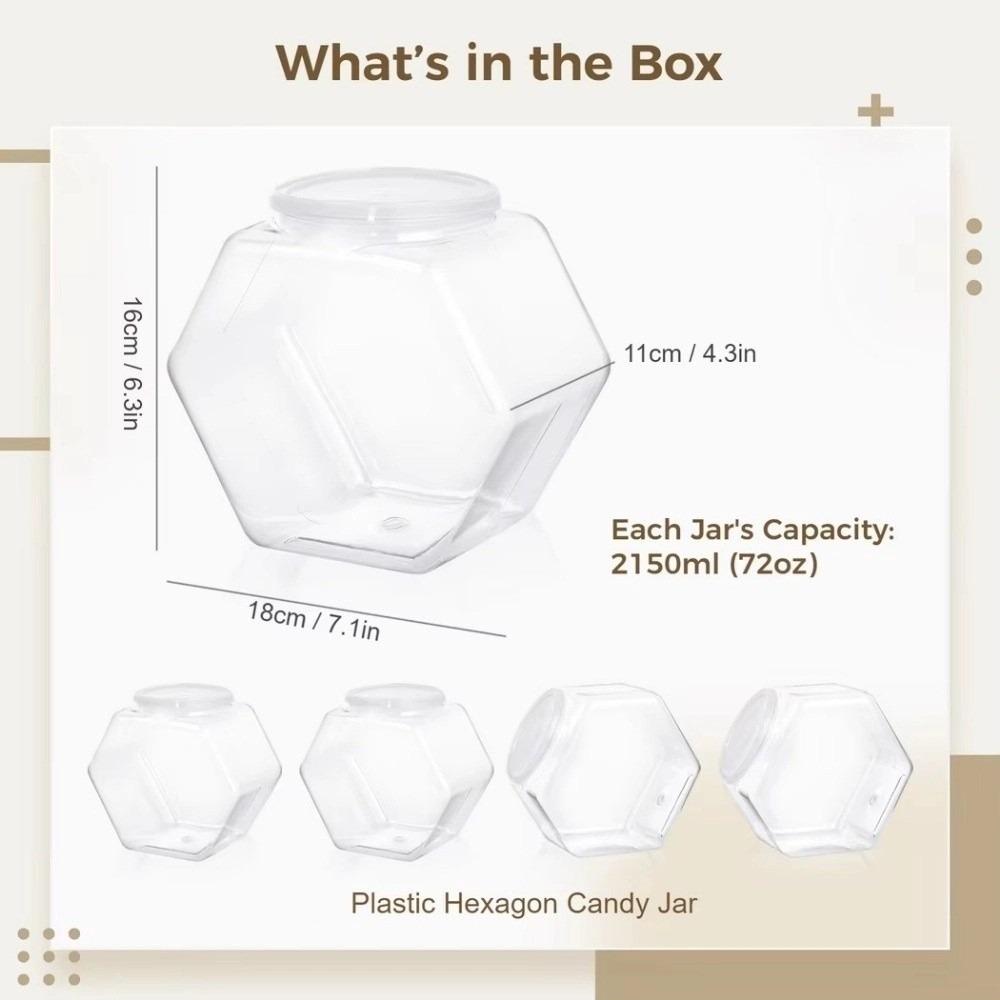 Plastic Packaging Jars Clear Food Storage Container Portable Candy Cookie Jar Countertop Organizer