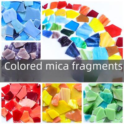 Handmade Multicolor Crushed Glass Mica Flakes for DIY Mosaic Inlay Decoration