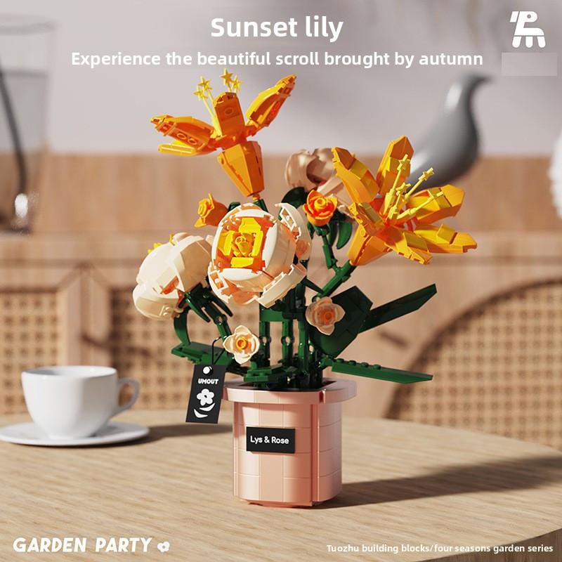 Succulent Plastic Plant Building Blocks For Children Educational Play And Decor