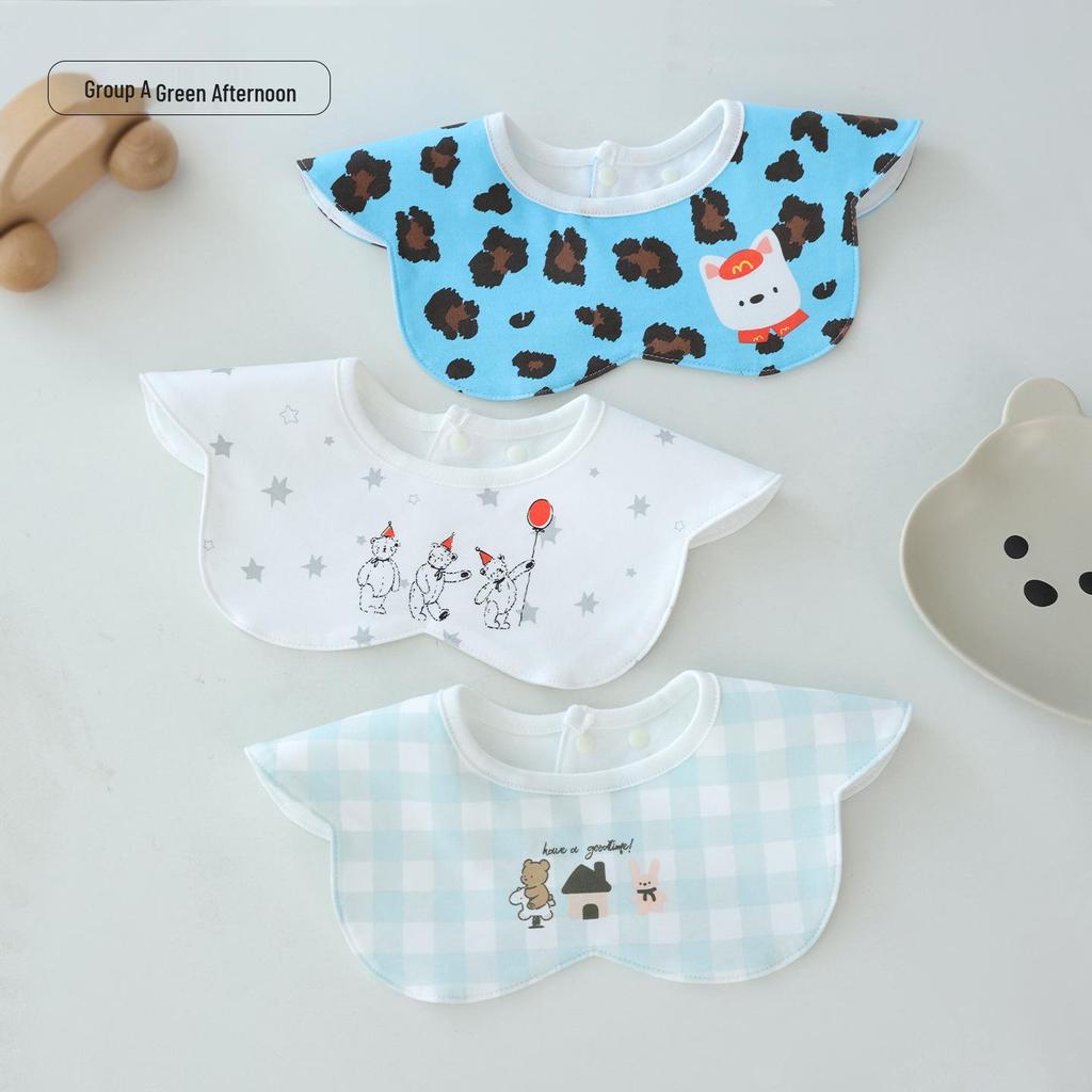 Newborn Cotton Waterproof Three-Piece Baby Bib Set