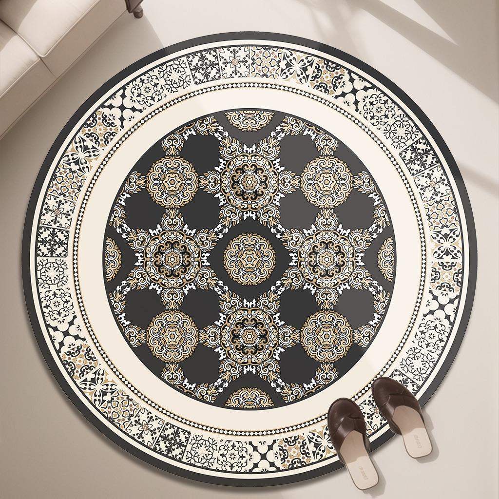 Light Luxury Geometric Artistic Mandala Floral Printed Carpet Table Chair Mat Suitable for Living Room Bedroom Decoration Mat