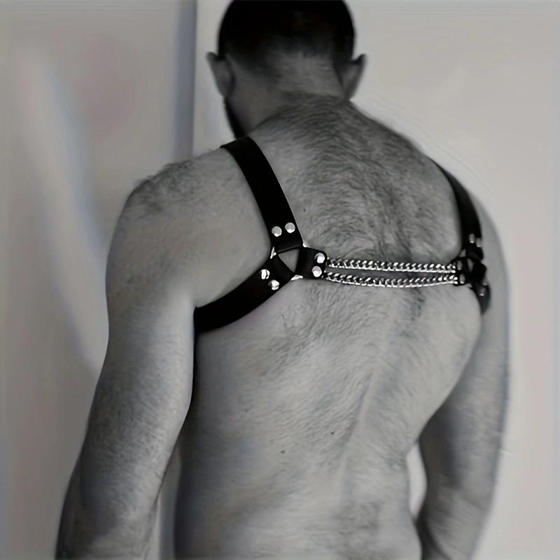 YWD Men's Sex Body Chain Sm Bondage Leather Chain Strap Men's Sex Accessories