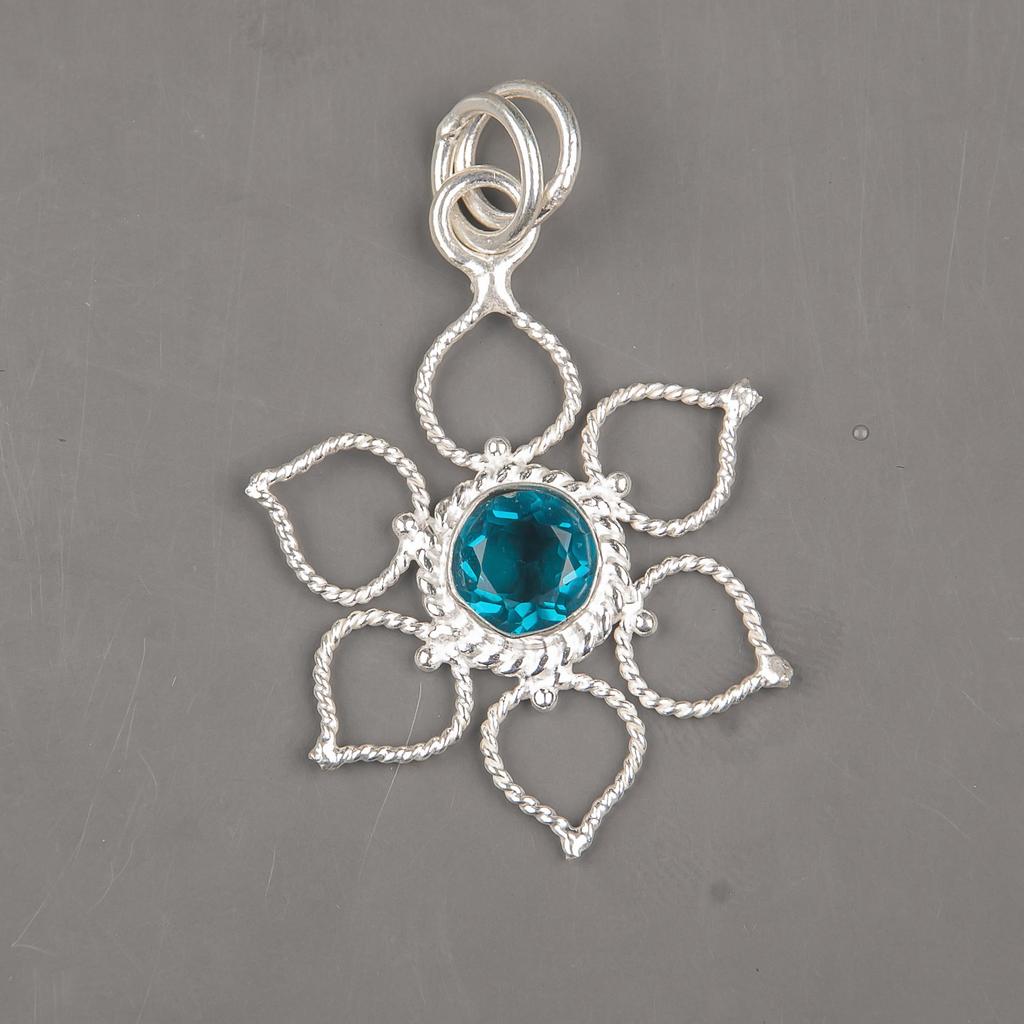 Apatite Gemstone Jewelry, 925 Solid Sterling Silver Pendant, Handmade Gorgeous Silver Jewelry For Wedding Gift