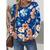 Vintage Floral 3D Print Women's Crew Neck Long Sleeve T-Shirts Comfortable Fashion Tops Tee Y2k Clothes Harajuku Female Clothing