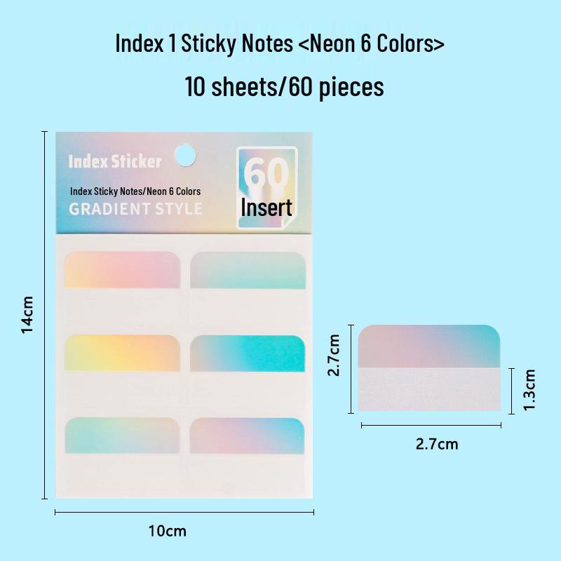 Gradient Transparent Writable Index Tabs and Sticky Notes for Student Organization