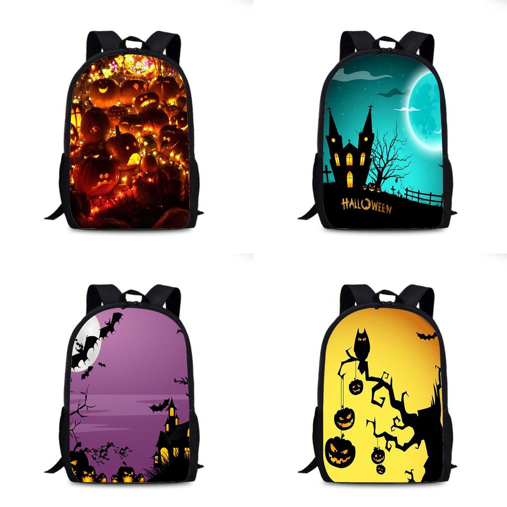 Halloween Fledermaus Kürbis Rucksack Aus Nylonmaterial Für Den Täglichen Gebrauch Und Street Style