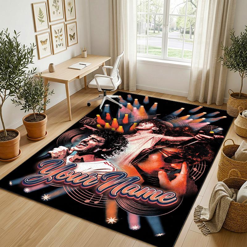 Personalized Crystal Velvet Carpet,Benson Boone Custom Printed Name, Plush Area Rug For Home Indoor Decor