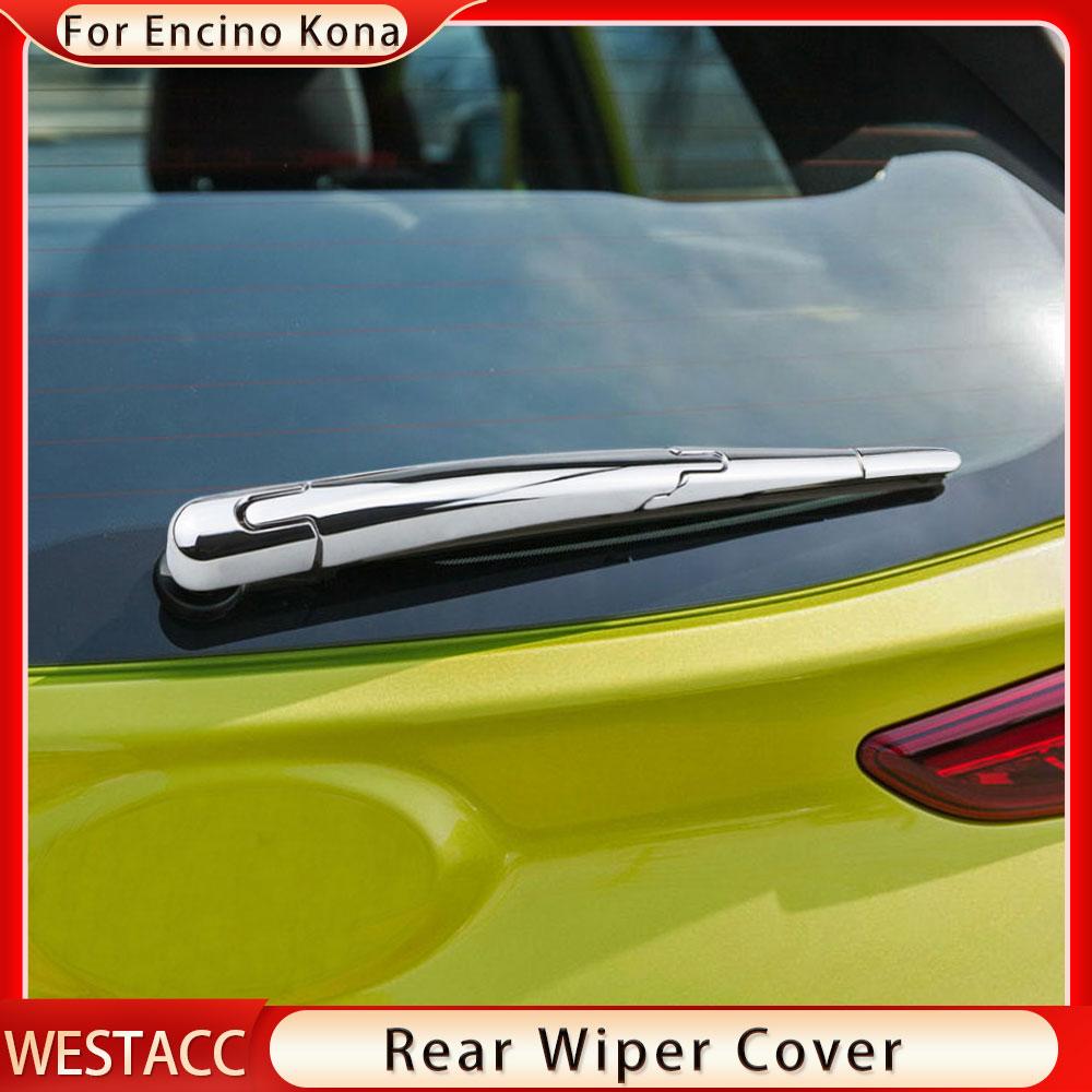 4Pcs ABS Chrome Car Rear Trunk Window Wiper Cover Windshield Trim for Hyundai Kona Kauai 2017 2018