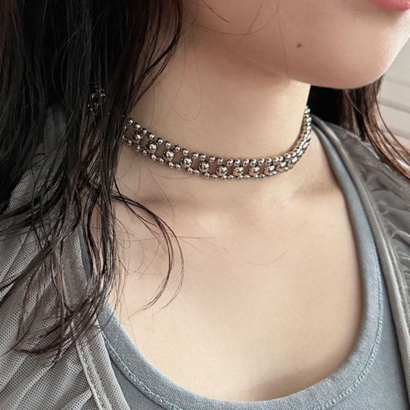 Geegee Lace Ball Chain Necklace