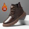 Winter snow boots men's velvet thickened versatile trend warm casual Martin boots cotton shoes brown youth high-top shoes